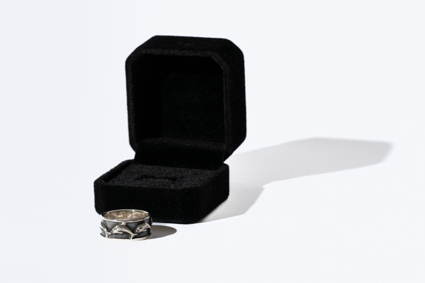 Sterling Silver Dolphin Train Ring