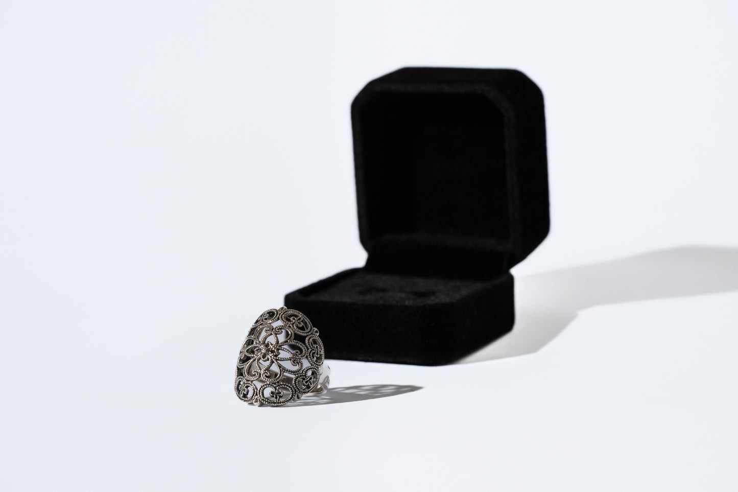 Sterling Silver Floral Crest Wrap Ring
