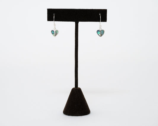 Sterling Silver Abalone Heart Earrings