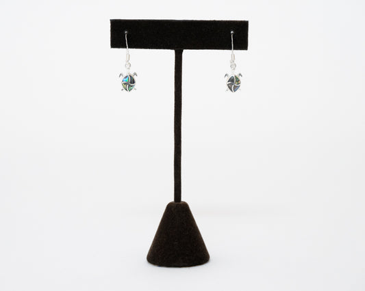 Sterling Silver Abalone Turtle Earrings