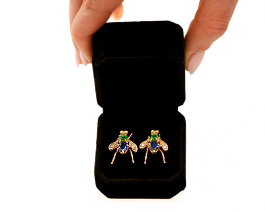 Italian Artisan Gold Crystal Flutter Earrings