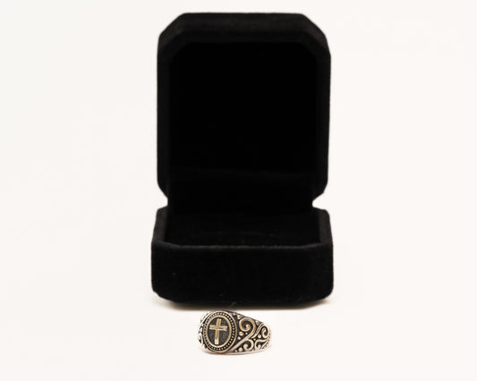 Sterling Silver Ornate Cross Ring