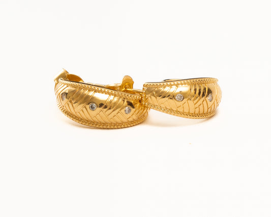 14k Gold Athena Crescent Hoop Earrings