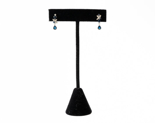 Sapphire Flower Drop Earrings